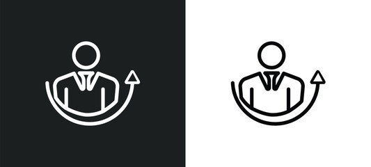 hr manager icon isolated in white and black colors. hr manager outline vector icon from general collection for web, mobile apps and ui.
