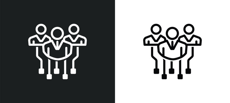 hr strategy icon isolated in white and black colors. hr strategy outline vector icon from general collection for web, mobile apps and ui.