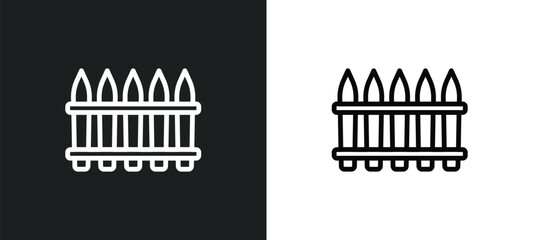 wooden fence icon isolated in white and black colors. wooden fence outline vector icon from general collection for web, mobile apps and ui.