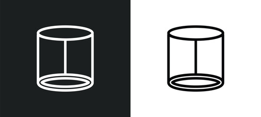 cylinder icon isolated in white and black colors. cylinder outline vector icon from geometric figure collection for web, mobile apps and ui.