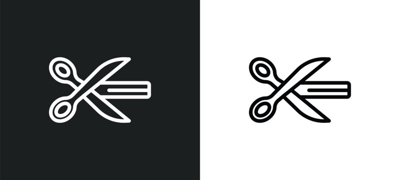 cut icon isolated in white and black colors. cut outline vector icon from geometry collection for web, mobile apps and ui.