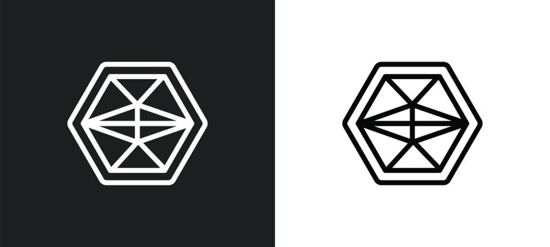 multiple triangles inside hexagon icon isolated in white and black colors. multiple triangles inside hexagon outline vector icon from geometry collection for web, mobile apps and ui.