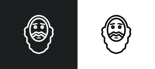 socrates icon isolated in white and black colors. socrates outline vector icon from greece collection for web, mobile apps and ui.