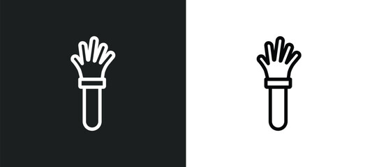 hand up icon isolated in white and black colors. hand up outline vector icon from gestures collection for web, mobile apps and ui.