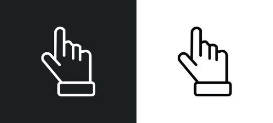 hand pointer icon isolated in white and black colors. hand pointer outline vector icon from gestures collection for web, mobile apps and ui. - obrazy, fototapety, plakaty