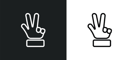 hand gesture icon isolated in white and black colors. hand gesture outline vector icon from gestures collection for web, mobile apps and ui. - obrazy, fototapety, plakaty
