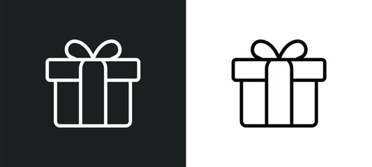 give a gift icon isolated in white and black colors. give a gift outline vector icon from gestures collection for web, mobile apps and ui.