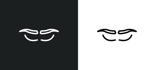 brow icon isolated in white and black colors. brow outline vector icon from gestures collection for web, mobile apps and ui. - obrazy, fototapety, plakaty