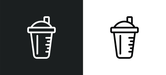 protein shake icon isolated in white and black colors. protein shake outline vector icon from gym and fitness collection for web, mobile apps and ui.