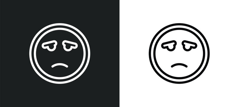 sad face icon isolated in white and black colors. sad face outline vector icon from gestures collection for web, mobile apps and ui.