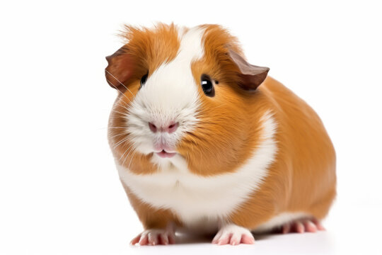 Adorable guinea pig isolated on white background.  illustration of cute guinea pig.