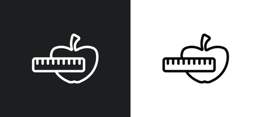 fitness nutrition icon isolated in white and black colors. fitness nutrition outline vector icon from gym and fitness collection for web, mobile apps and ui.