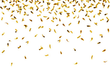 Realistic shiny decorative falling confetti seamless pattern isolated on transparent background
