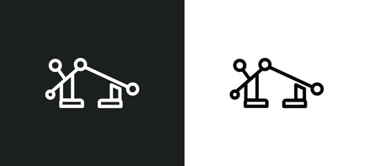 press simulator icon isolated in white and black colors. press simulator outline vector icon from gym and fitness collection for web, mobile apps and ui.