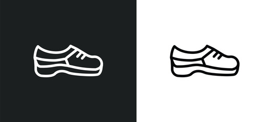 sneakers icon isolated in white and black colors. sneakers outline vector icon from gym equipment collection for web, mobile apps and ui.