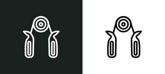 sport expander icon isolated in white and black colors. sport expander outline vector icon from gym and fitness collection for web, mobile apps and ui.