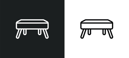 buck icon isolated in white and black colors. buck outline vector icon from gym equipment collection for web, mobile apps and ui.