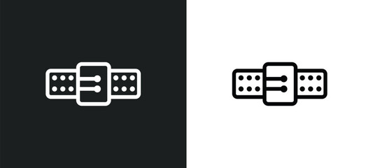 belt icon isolated in white and black colors. belt outline vector icon from gym equipment collection for web, mobile apps and ui.