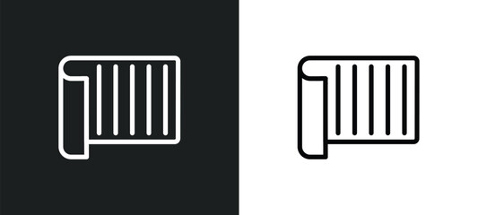 mat icon isolated in white and black colors. mat outline vector icon from gym equipment collection for web, mobile apps and ui.