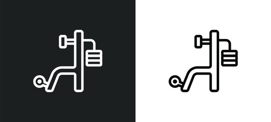 gym station icon isolated in white and black colors. gym station outline vector icon from gym equipment collection for web, mobile apps and ui.