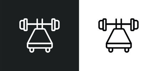 bench press icon isolated in white and black colors. bench press outline vector icon from gym equipment collection for web, mobile apps and ui.