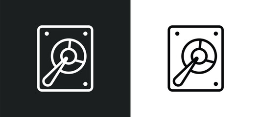 harddrive icon isolated in white and black colors. harddrive outline vector icon from hardware collection for web, mobile apps and ui.