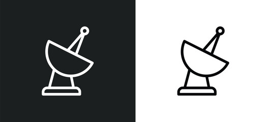 parabolic icon isolated in white and black colors. parabolic outline vector icon from hardware collection for web, mobile apps and ui. - obrazy, fototapety, plakaty
