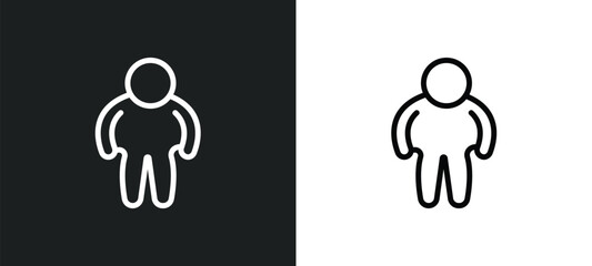 fat icon isolated in white and black colors. fat outline vector icon from health collection for web, mobile apps and ui.