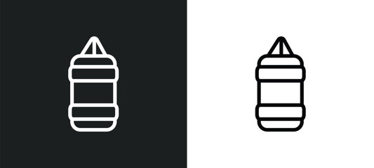 punching bag icon isolated in white and black colors. punching bag outline vector icon from health collection for web, mobile apps and ui.