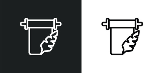 poster icon isolated in white and black colors. poster outline vector icon from history collection for web, mobile apps and ui.