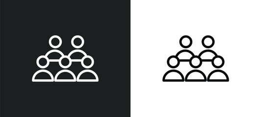 Fototapeta na wymiar audience icon isolated in white and black colors. audience outline vector icon from hockey collection for web, mobile apps and ui.