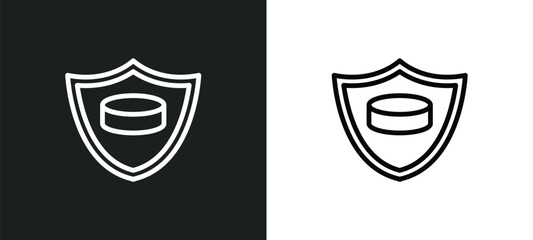 emblem icon isolated in white and black colors. emblem outline vector icon from hockey collection for web, mobile apps and ui.