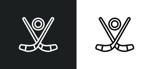 ice hockey icon isolated in white and black colors. ice hockey outline vector icon from hockey collection for web, mobile apps and ui.