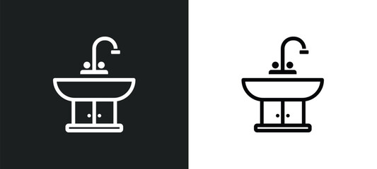 basin icon isolated in white and black colors. basin outline vector icon from holidays collection for web, mobile apps and ui.