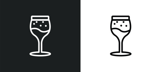 wine glass icon isolated in white and black colors. wine glass outline vector icon from hotel and restaurant collection for web, mobile apps and ui.