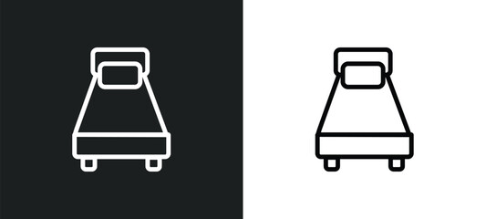 single bed icon isolated in white and black colors. single bed outline vector icon from hotel and restaurant collection for web, mobile apps and ui.