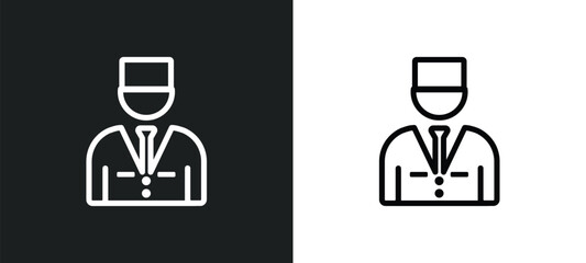 valet icon isolated in white and black colors. valet outline vector icon from hotel and restaurant collection for web, mobile apps and ui.