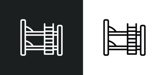 bunk icon isolated in white and black colors. bunk outline vector icon from hotel collection for web, mobile apps and ui.