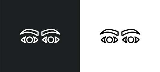 eye with lashes icon isolated in white and black colors. eye with lashes outline vector icon from human body parts collection for web, mobile apps and ui.