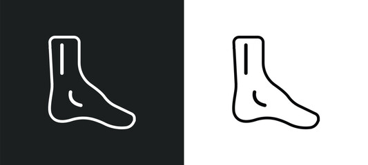 foot side view icon isolated in white and black colors. foot side view outline vector icon from human body parts collection for web, mobile apps and ui. - obrazy, fototapety, plakaty
