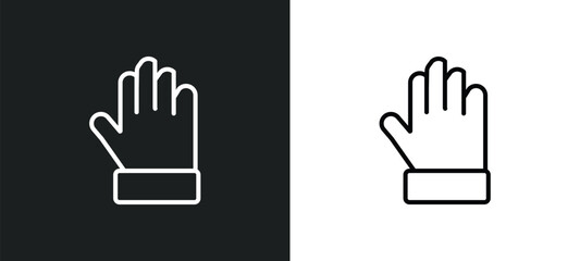 hand showing palm icon isolated in white and black colors. hand showing palm outline vector icon from human body parts collection for web, mobile apps and ui.