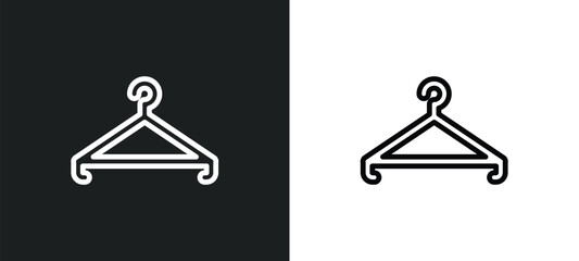 clothes hanger icon isolated in white and black colors. clothes hanger outline vector icon from hygiene collection for web, mobile apps and ui.