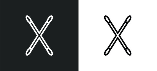 cotton swab icon isolated in white and black colors. cotton swab outline vector icon from hygiene collection for web, mobile apps and ui.