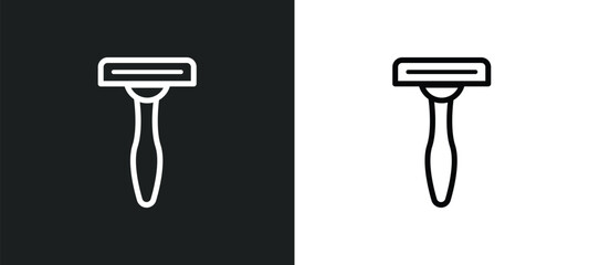 shaving razor icon isolated in white and black colors. shaving razor outline vector icon from hygiene collection for web, mobile apps and ui.