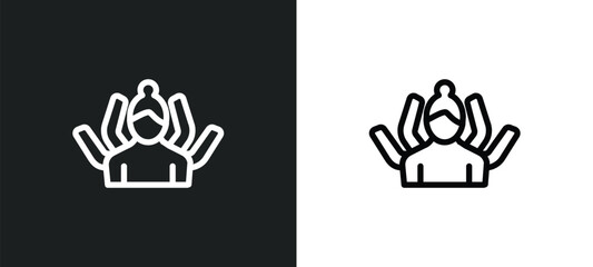 indian goddess icon isolated in white and black colors. indian goddess outline vector icon from india collection for web, mobile apps and ui. - obrazy, fototapety, plakaty