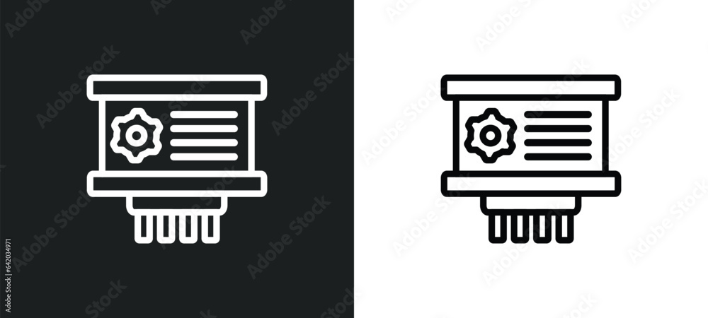 Poster planing icon isolated in white and black colors. planing outline vector icon from industry collection for web, mobile apps and ui.