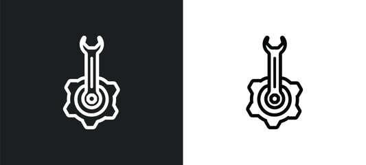 mechanism icon isolated in white and black colors. mechanism outline vector icon from industry collection for web, mobile apps and ui.