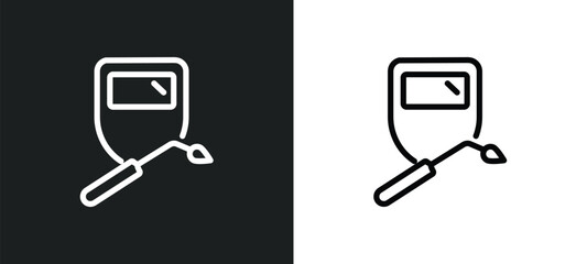 welding icon isolated in white and black colors. welding outline vector icon from industry collection for web, mobile apps and ui.