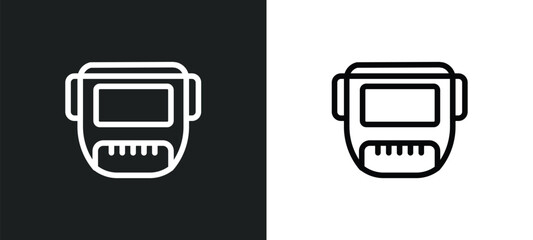 weld icon isolated in white and black colors. weld outline vector icon from industry collection for web, mobile apps and ui. - obrazy, fototapety, plakaty