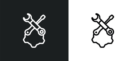 maintenance icon isolated in white and black colors. maintenance outline vector icon from industry collection for web, mobile apps and ui.